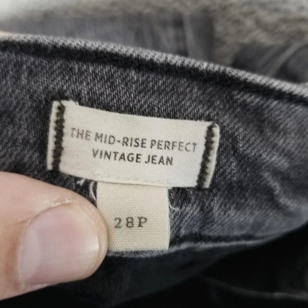 Madewell Jeans‎ Womens 28P Gray Mid Rise Perfect Vintage Charcoal Denim